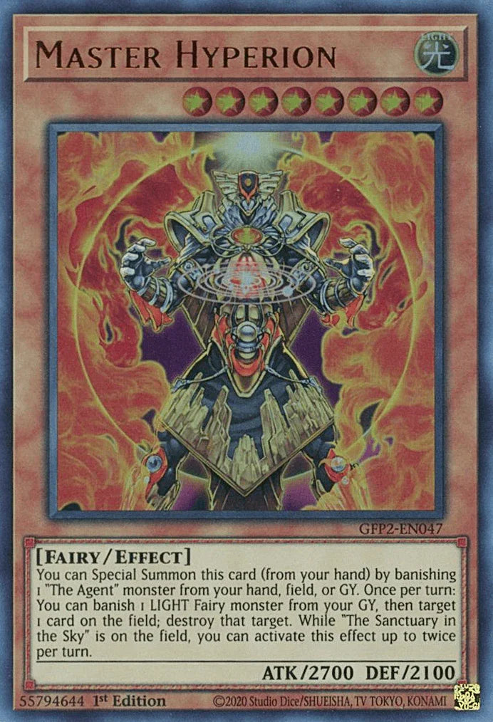 1st Edition, Effect Monster, Fairy, Ghosts From the Past: The 2nd Haunting, Light, Ultra Rare Master Hyperion [GFP2-EN047] Ultra Rare - Trading Card World