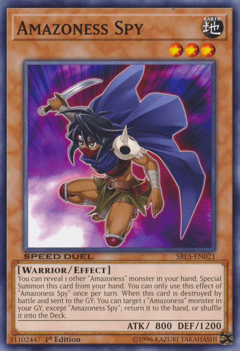 1st Edition, Common, Earth, Effect Monster, Speed Duel: Arena of Lost Souls, Warrior Amazoness Spy [SBLS-EN021] Common - Trading Card World