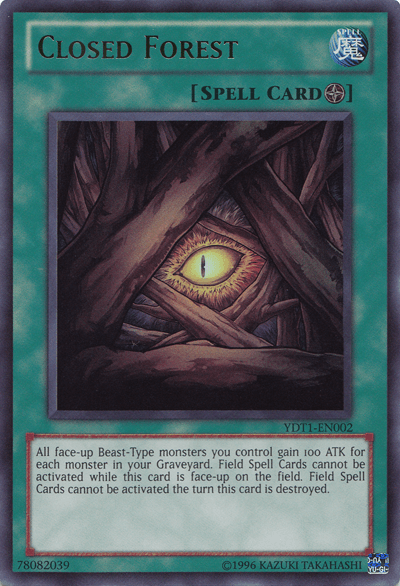 Field Spell, Limited, Spell, Ultra Rare, Video Game Promotional Cards Closed Forest (5D's Duel Transer) [YDT1-EN002] Ultra Rare - Trading Card World