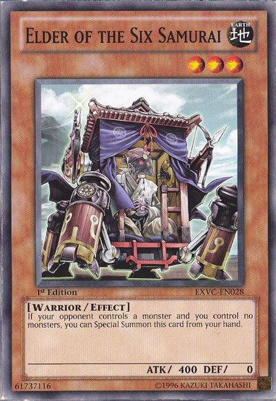1st Edition, Common, Earth, Effect Monster, Extreme Victory, Unlimited, Warrior Elder of the Six Samurai [EXVC-EN028] Common - Trading Card World