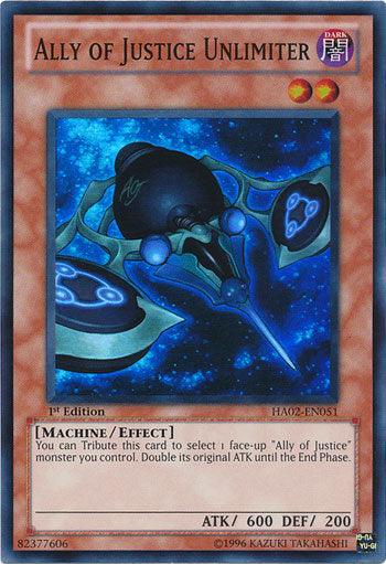1st Edition, Dark, Effect Monster, Hidden Arsenal 2, Machine, Super Rare, Unlimited Ally of Justice Unlimiter [HA02-EN051] Super Rare - Trading Card World