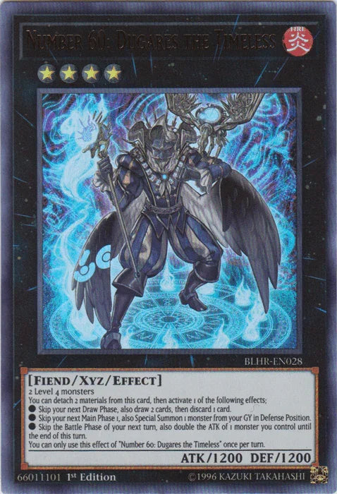 1st Edition, Battles of Legend: Hero's Revenge, Fiend, Fire, Ultra Rare, Xyz/Effect Monster Number 60: Dugares the Timeless [BLHR-EN028] Ultra Rare - Trading Card World