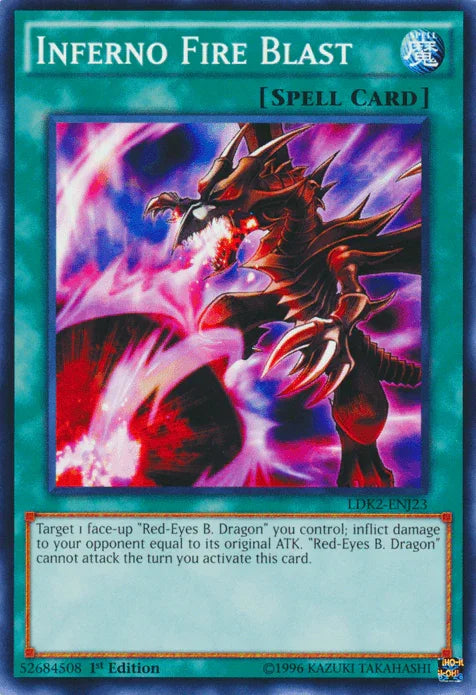 1st Edition, Common, Legendary Decks II, Normal Spell, Spell, Unlimited Inferno Fire Blast [LDK2-ENJ23] Common - Trading Card World
