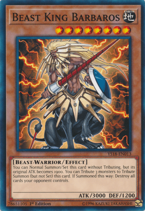 1st Edition, Beast-Warrior, Common, Earth, Effect Monster, Starter Deck: Codebreaker Beast King Barbaros [YS18-EN013] Common - Trading Card World