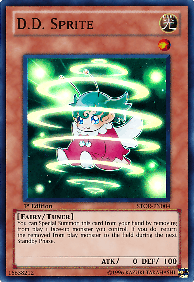 1st Edition, Fairy, Light, Storm of Ragnarok, Super Rare, Tuner Monster, Unlimited D.D. Sprite [STOR-EN004] Super Rare - Trading Card World