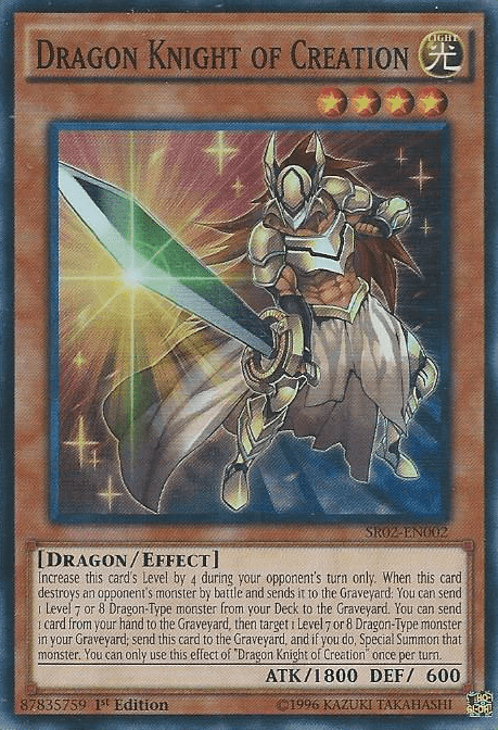 1st Edition, Dragon, Effect Monster, Light, Structure Deck: Rise of the True Dragons, Super Rare Dragon Knight of Creation [SR02-EN002] Super Rare - Trading Card World