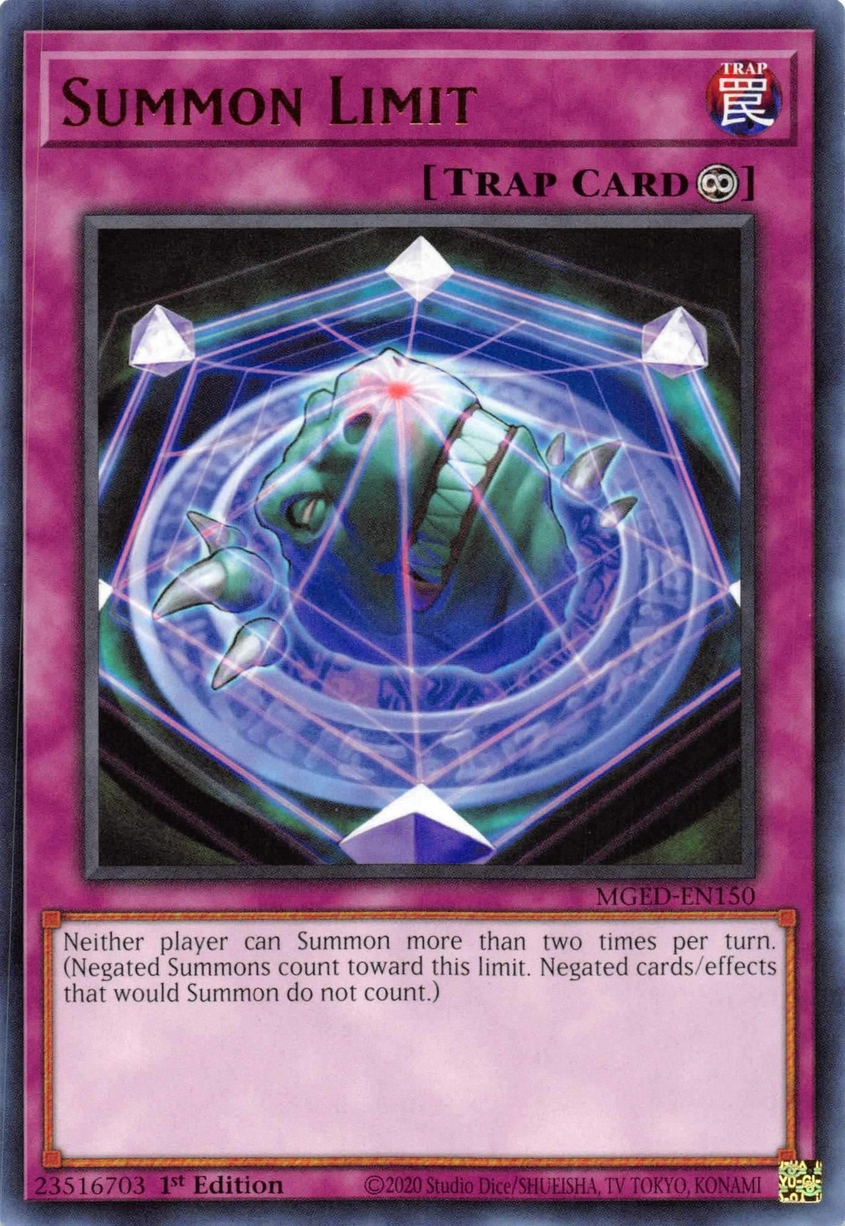 1st Edition, Continuous Trap, Maximum Gold: El Dorado, Rare, Trap Summon Limit [MGED-EN150] Rare - Trading Card World