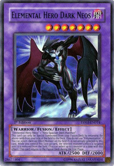 1st Edition, Dark, Duelist Pack 3: Jaden Yuki 2, Fusion/Effect Monster, Super Rare, Unlimited, Warrior Elemental Hero Dark Neos [DP03-EN014] Super Rare - Trading Card World