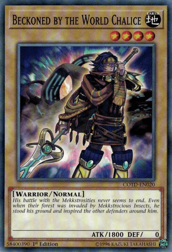 1st Edition, Code of the Duelist, Common, Earth, Normal Monster, Unlimited, Warrior Beckoned by the World Chalice [COTD-EN020] Common - Trading Card World