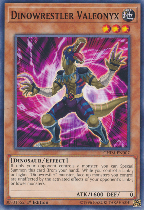 1st Edition, Chaos Impact, Common, Dinosaur, Earth, Effect Monster, Unlimited Dinowrestler Valeonyx [CHIM-EN007] Common - Trading Card World