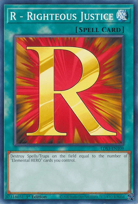 1st Edition, Common, Legendary Duelists: Season 3, Normal Spell, Spell R - Righteous Justice [LDS3-EN109] Common - Trading Card World