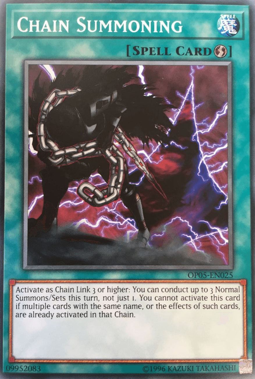 Common, OTS Tournament Pack 5, Quick Play Spell, Spell, Unlimited Chain Summoning [OP05-EN025] Common - Trading Card World