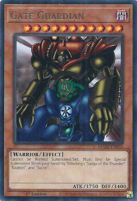 1st Edition, Dark, Effect Monster, Maze of Memories, Rare, Warrior Gate Guardian [MAZE-EN035] Rare - Trading Card World