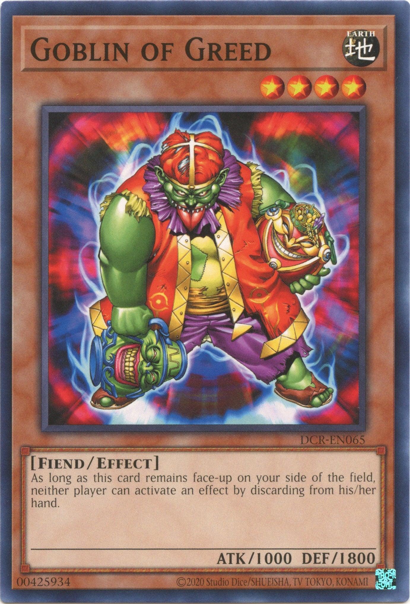 Common, Dark Crisis (25th Anniversary Edition), Earth, Effect Monster, Fiend, Unlimited Goblin of Greed (25th Anniversary) [DCR-EN065] Common - Trading Card World