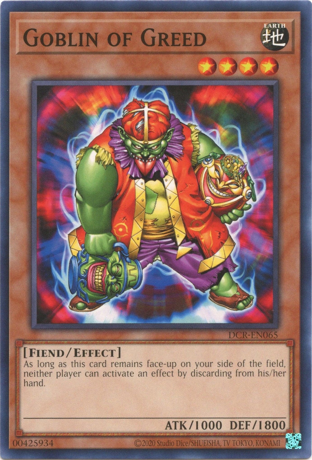 Common, Dark Crisis (25th Anniversary Edition), Earth, Effect Monster, Fiend, Unlimited Goblin of Greed (25th Anniversary) [DCR-EN065] Common - Trading Card World