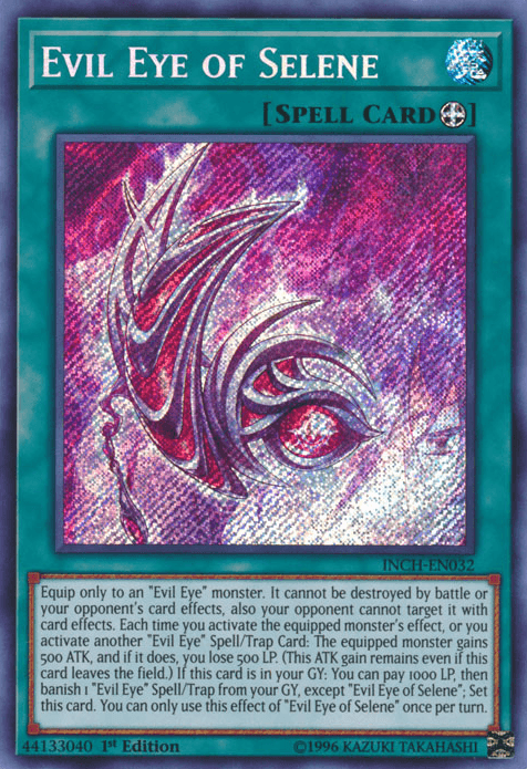 1st Edition, Equip Spell, Secret Rare, Spell, The Infinity Chasers Evil Eye of Selene [INCH-EN032] Secret Rare - Trading Card World