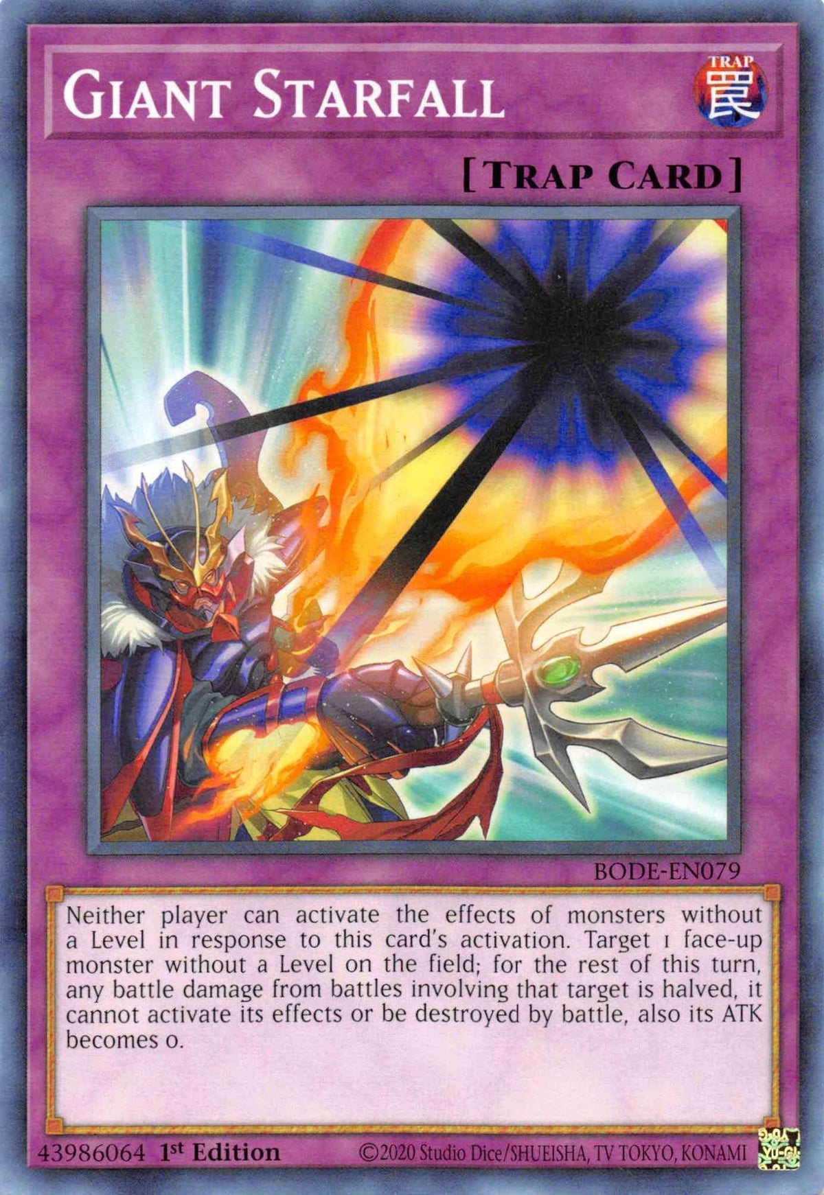 1st Edition, Burst of Destiny, Common, Normal Trap, Trap Giant Starfall [BODE-EN079] Common - Trading Card World