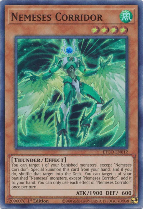 1st Edition, Effect Monster, Eternity Code, Super Rare, Thunder, Wind Nemeses Corridor [ETCO-EN012] Super Rare - Trading Card World