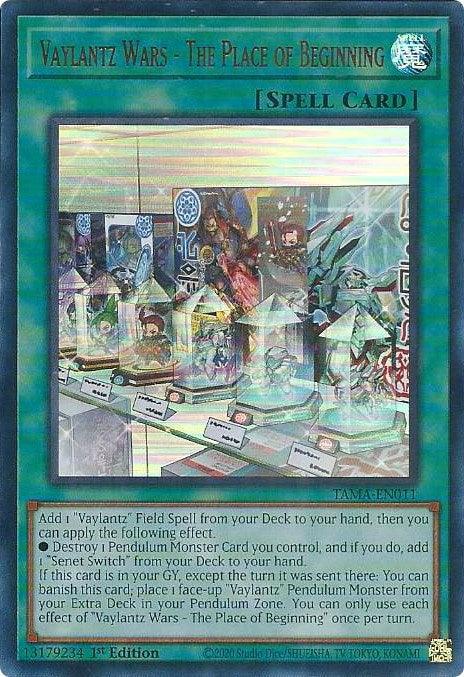 1st Edition, Normal Spell, Spell, Tactical Masters, Ultra Rare Vaylantz Wars - The Place of Beginning [TAMA-EN011] Ultra Rare - Trading Card World