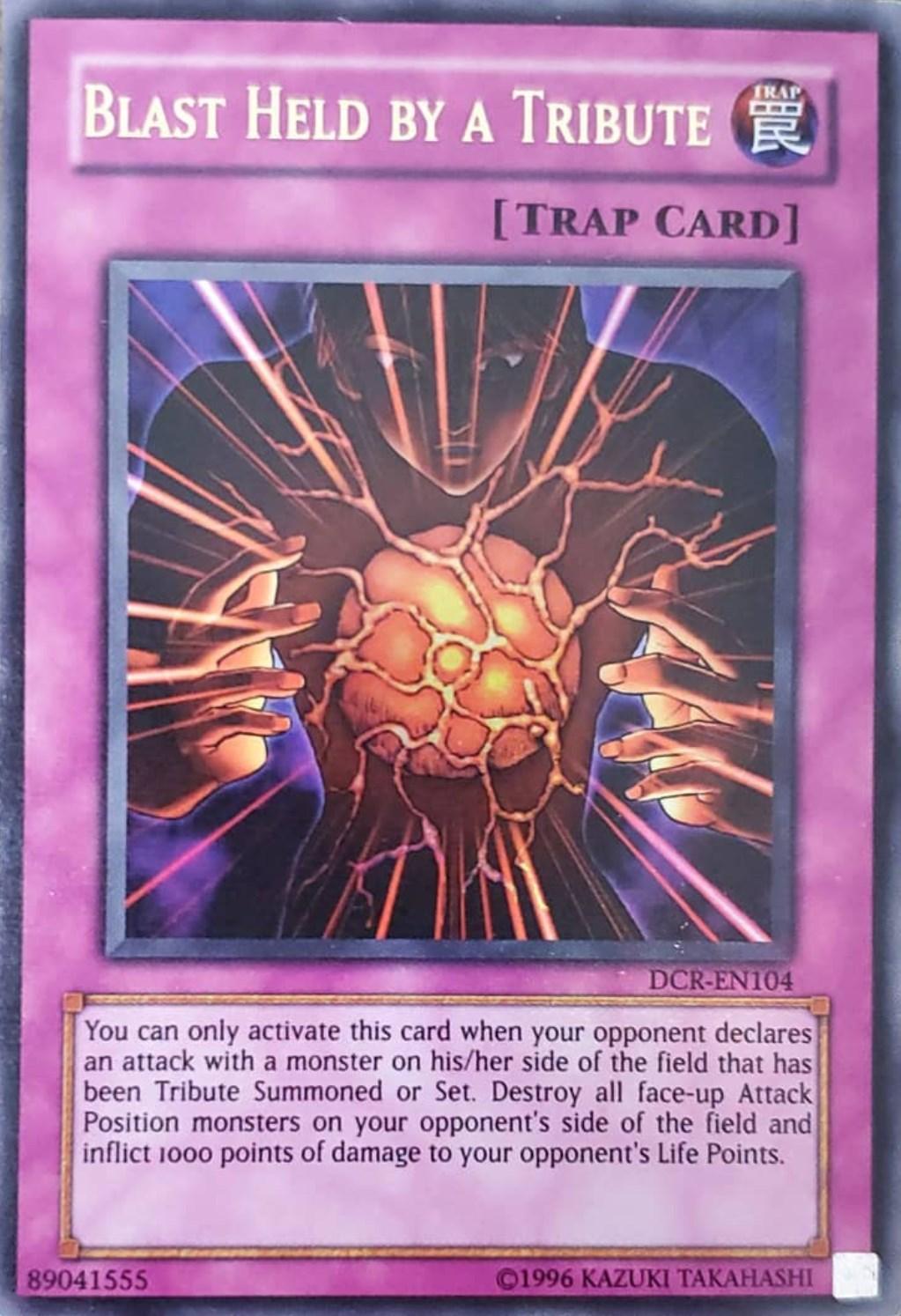 Dark Crisis, Normal Trap, Trap, Ultra Rare, Unlimited Blast Held by a Tribute [DCR-EN104] Ultra Rare - Trading Card World
