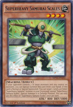 1st Edition, 2015 Mega-Tins Mega Pack, Earth, Effect Monster, Machine, Rare Superheavy Samurai Scales [MP15-EN133] Rare - Trading Card World