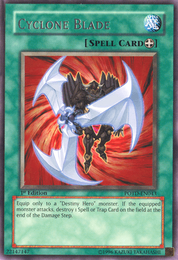 1st Edition, Equip Spell, Power of the Duelist, Rare, Spell, Unlimited Cyclone Blade [POTD-EN043] Rare - Trading Card World