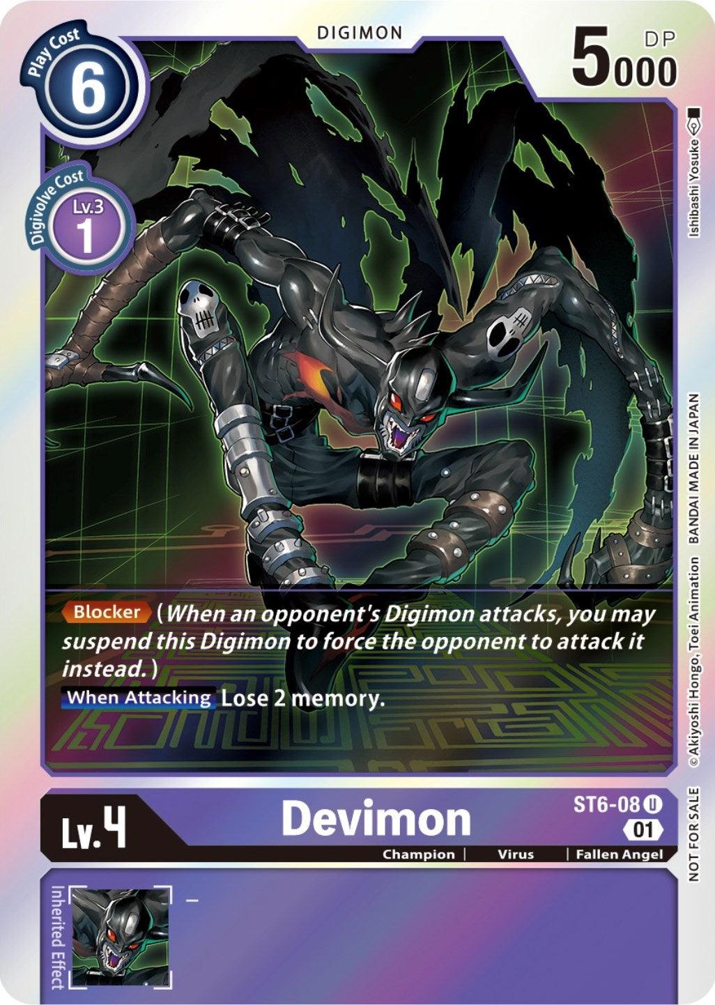 Champion, Digimon, Fallen Angel, Promo, Purple, ST6-08, Starter Deck: Venomous Violet, Virus Devimon [ST6-08] (Official Tournament Pack Vol. 7) [Starter Deck: Venomous Violet] - Trading Card World