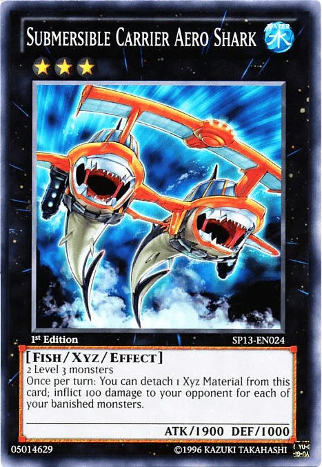1st Edition, Common, Fish, Star Pack 2013, Unlimited, Water, Xyz/Effect Monster Submersible Carrier Aero Shark [SP13-EN024] Common - Trading Card World
