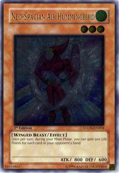1st Edition, Effect Monster, Strike of Neos, Ultimate Rare, Unlimited, Wind, Winged Beast Neo-Spacian Air Hummingbird [STON-EN004] Ultimate Rare - Trading Card World