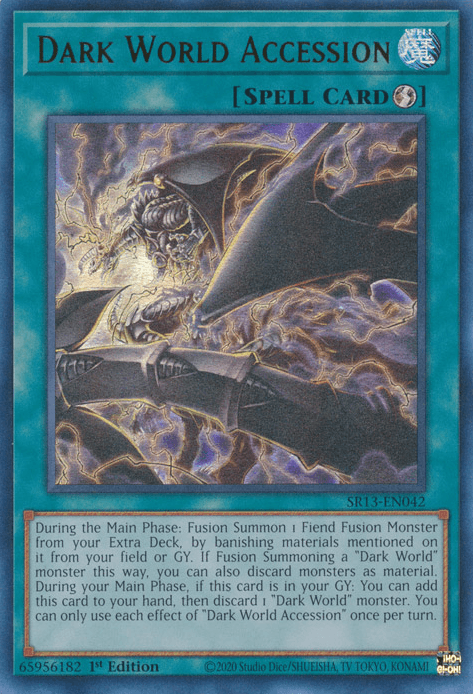1st Edition, Quick-Play Spell, Spell, Structure Deck: Dark World, Ultra Rare Dark World Accession [SR13-EN042] Ultra Rare - Trading Card World