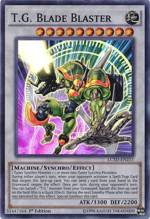 1st Edition, Earth, Legendary Collection 5D's, Machine, Super Rare, Synchro/Effect Monster T.G. Blade Blaster [LC5D-EN215] Super Rare - Trading Card World