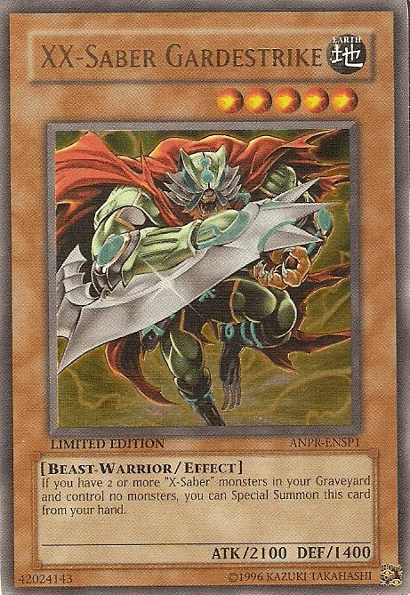 Ancient Prophecy, Beast-Warrior, Earth, Effect Monster, Limited, Ultra Rare XX-Saber Gardestrike [ANPR-ENSP1] Ultra Rare - Trading Card World