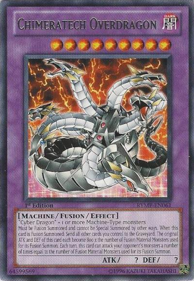 1st Edition, Dark, Fusion/Effect Monster, Machine, Ra Yellow Mega Pack, Rare, Unlimited Chimeratech Overdragon [RYMP-EN061] Rare - Trading Card World