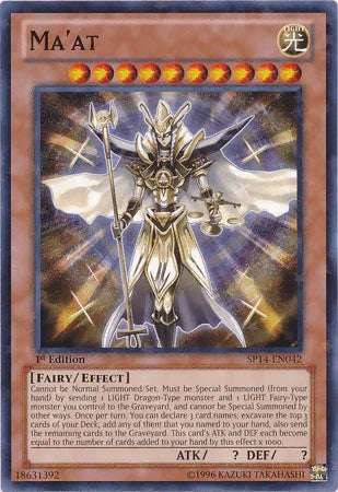 1st Edition, Effect Monster, Fairy, Light, Star Pack 2014, Starfoil Rare Ma'at [SP14-EN042] Starfoil Rare - Trading Card World