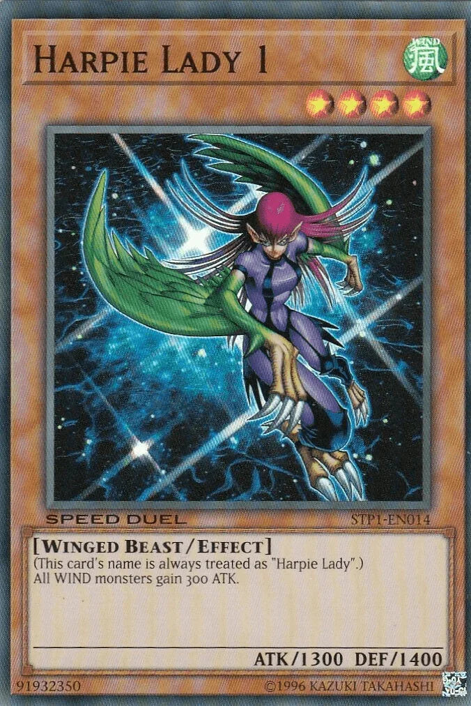 Effect Monster, Speed Duel: Tournament Pack 1, Super Rare, Unlimited, Wind, Winged Beast Harpie Lady 1 [STP1-EN014] Super Rare - Trading Card World