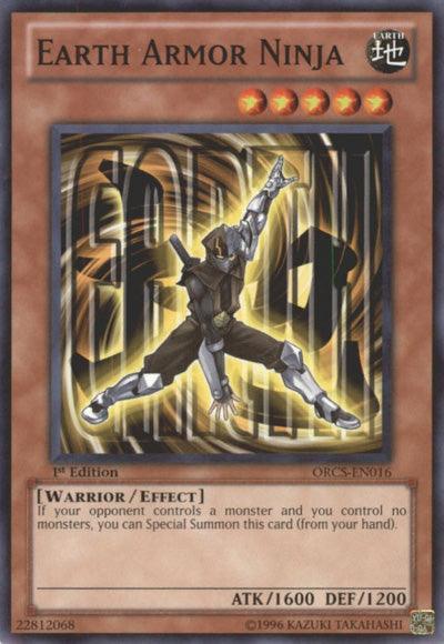 1st Edition, Common, Earth, Effect Monster, Order of Chaos, Unlimited, Warrior Earth Armor Ninja [ORCS-EN016] Common - Trading Card World