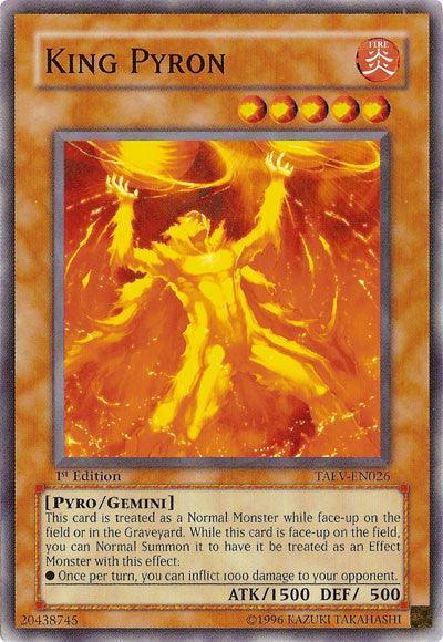 1st Edition, Common, Fire, Gemini Monster, Pyro, Tactical Evolution, Unlimited King Pyron [TAEV-EN026] Common - Trading Card World