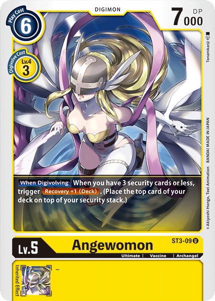 Archangel, Digimon, ST3-09, Starter Deck: Heaven's Yellow, Ultimate, Uncommon, Vaccine, Yellow Angewomon [ST3-09] [Starter Deck: Heaven's Yellow] - Trading Card World