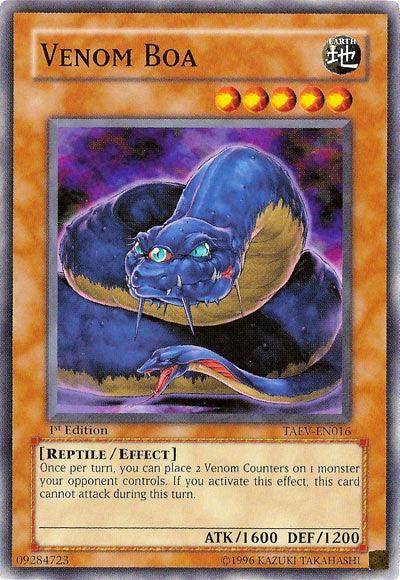 1st Edition, Common, Earth, Effect Monster, Reptile, Tactical Evolution, Unlimited Venom Boa [TAEV-EN016] Common - Trading Card World