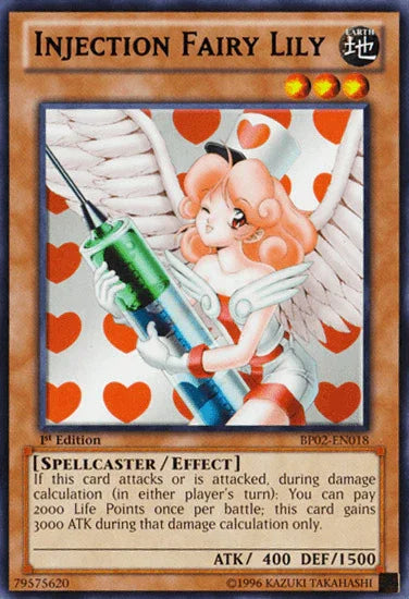 1st Edition, Battle Pack 2: War of the Giants, Earth, Effect Monster, Mosaic Rare, Spellcaster, Unlimited Injection Fairy Lily [BP02-EN018] Mosaic Rare - Trading Card World