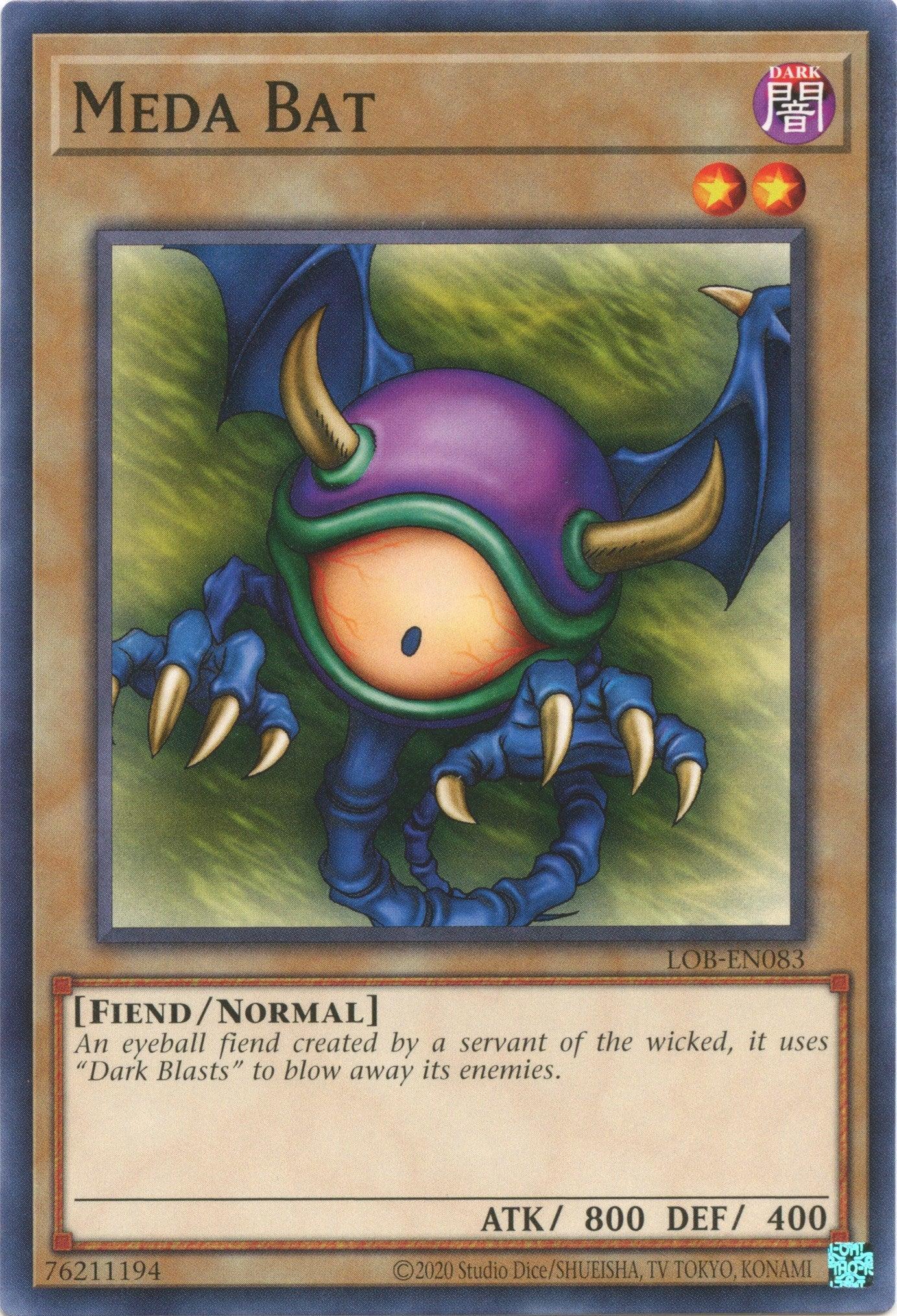 Common, Dark, Fiend, Legend of Blue Eyes White Dragon (25th Anniversary Edition), Normal Monster, Unlimited Meda Bat (25th Anniversary) [LOB-EN083] Common - Trading Card World