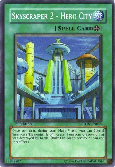 1st Edition, Field Spell, Spell, Strike of Neos, Super Rare, Unlimited Skyscraper 2 - Hero City [STON-EN048] Super Rare - Trading Card World