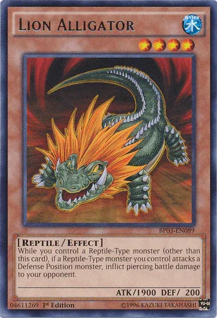 1st Edition, Battle Pack 3: Monster League, Effect Monster, Rare, Reptile, Water Lion Alligator [BP03-EN089] Rare - Trading Card World