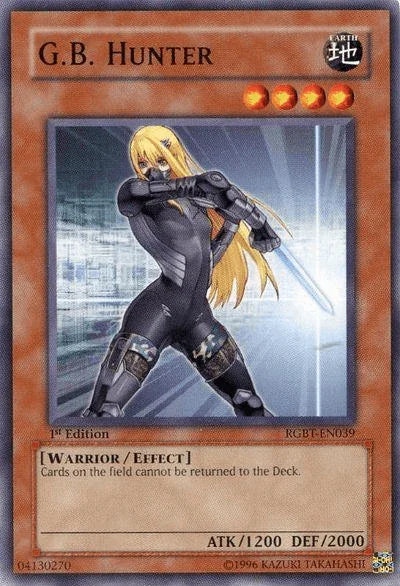 1st Edition, Common, Earth, Effect Monster, Raging Battle, Unlimited, Warrior G.B. Hunter [RGBT-EN039] Common - Trading Card World