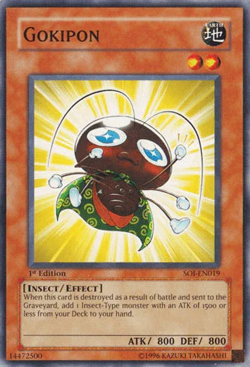 1st Edition, Common, Earth, Effect Monster, Insect, Shadow of Infinity, Unlimited Gokipon [SOI-EN019] Common - Trading Card World