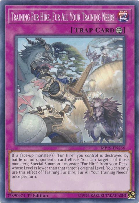 1st Edition, 2019 Gold Sarcophagus Tin Mega Pack, Common, Continuous Trap, Trap, Unlimited Training Fur Hire, Fur All Your Training Needs [MP19-EN256] Common - Trading Card World