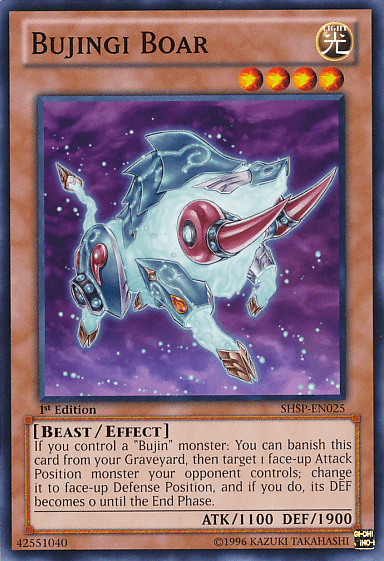 1st Edition, Beast, Common, Effect Monster, Light, Shadow Specters, Unlimited Bujingi Boar [SHSP-EN025] Common - Trading Card World