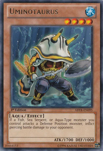 1st Edition, Abyss Rising, Aqua, Effect Monster, Rare, Unlimited, Water Uminotaurus [ABYR-EN095] Rare - Trading Card World