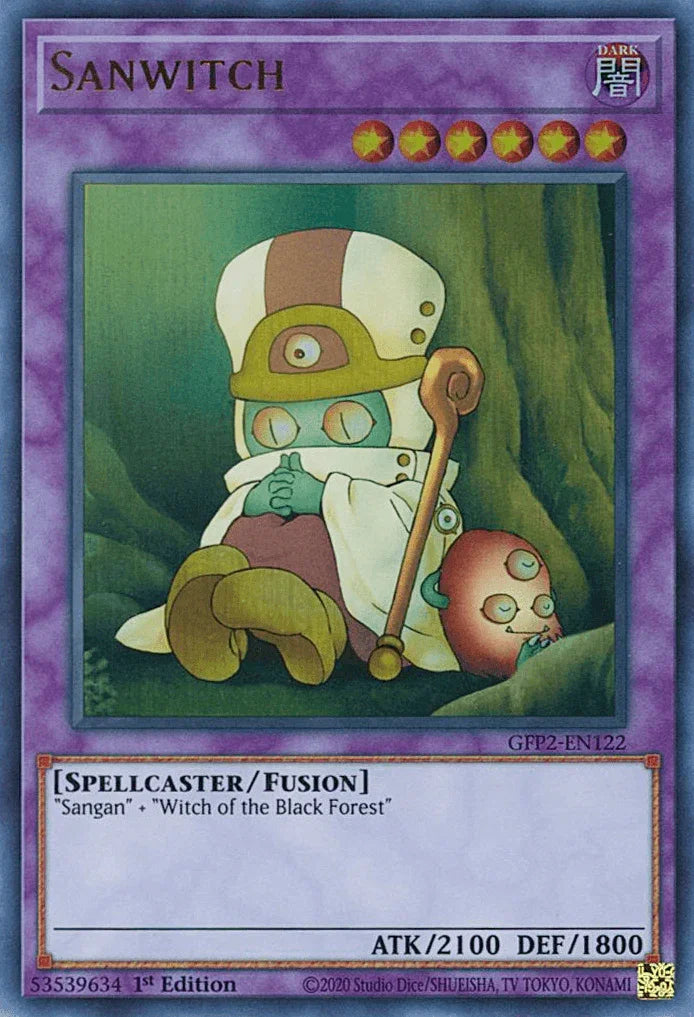 1st Edition, Dark, Fusion Monster, Ghosts From the Past: The 2nd Haunting, Spellcaster, Ultra Rare Sanwitch [GFP2-EN122] Ultra Rare - Trading Card World