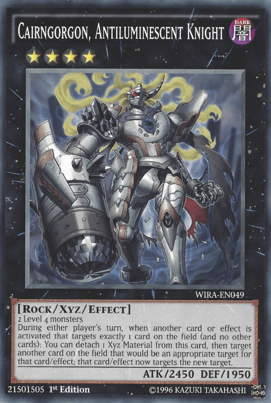 1st Edition, Common, Dark, Rock, Wing Raiders, Xyz/Effect Monster Cairngorgon, Antiluminescent Knight [WIRA-EN049] Common - Trading Card World